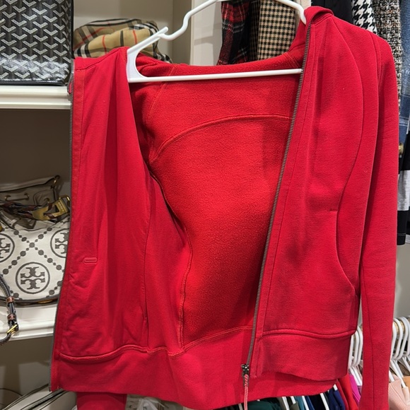 Lululemon Dark Red Scuba Full Zip Jacket Size 2 Unworn and Unwashed no tag - Picture 6 of 7